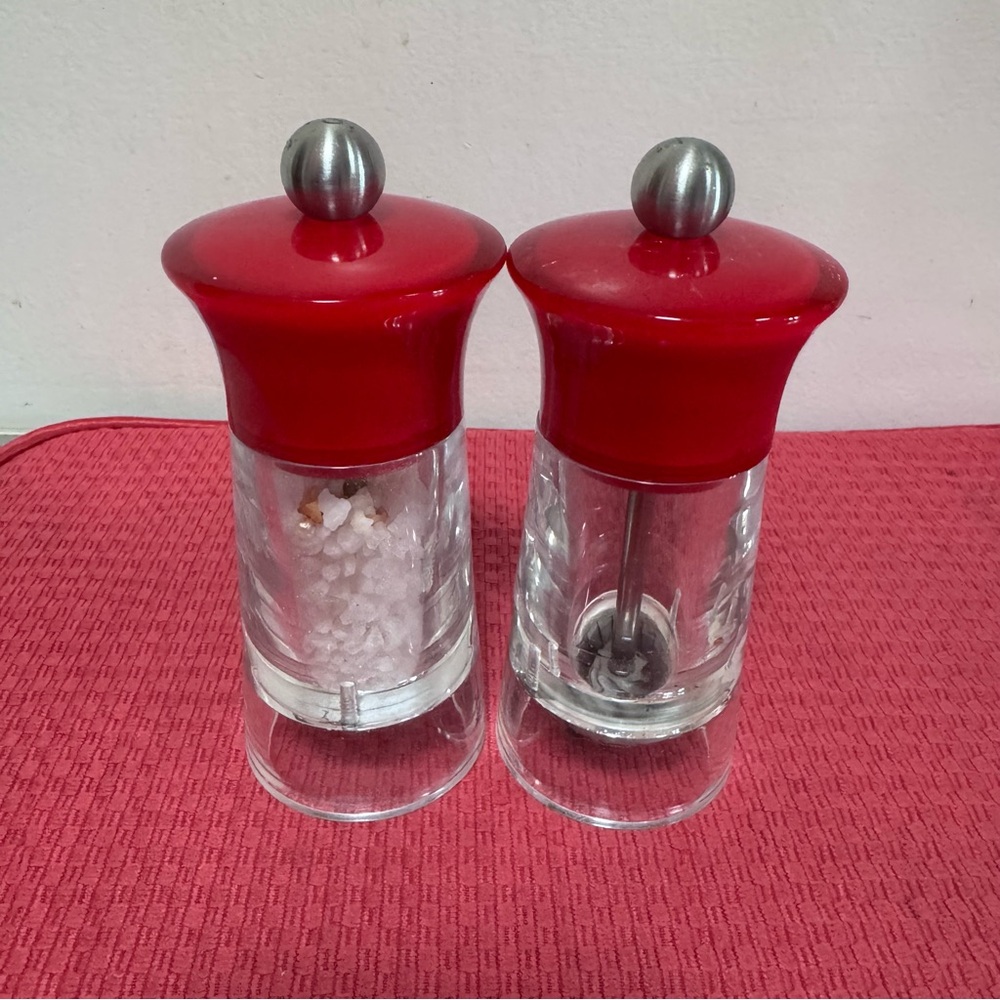 Red & Clear Acrylic Peugeot Salt & Pepper Grinders